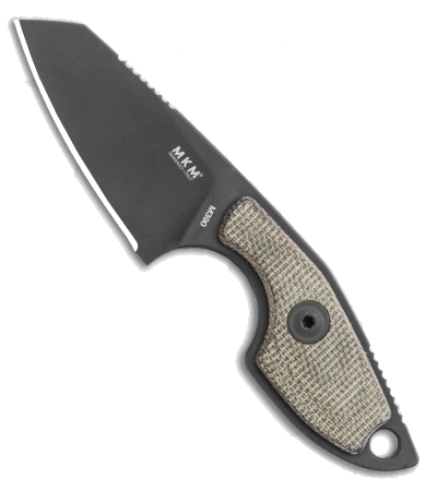 MKM Mikro 2 Black M390 Fixed Blade Knife Green Canvas Micarta MR02 GCB product image