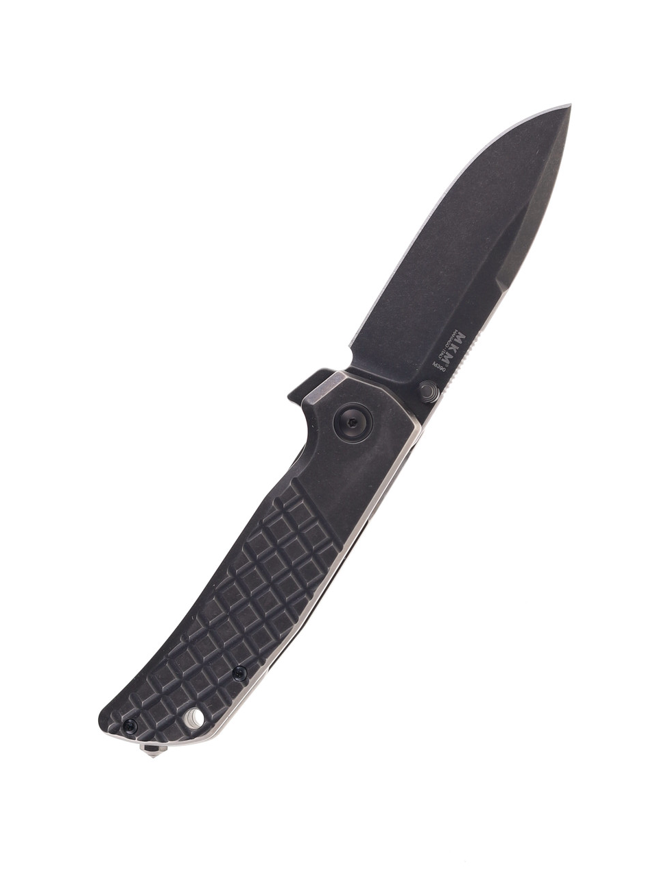 product image for MKM Maximo Dark Stonewash Titanium M390 Drop Point Blade Folding Knife