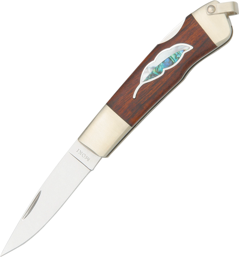 product image for Moki Ironwood Leaf Lockback VG-10 Stainless Blade Knife