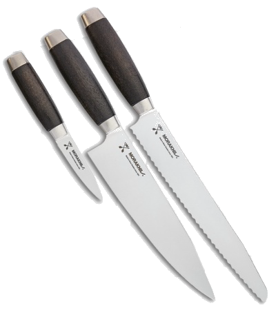 product image for Mora Classic 3-Piece Kitchen Knife Set Black Wood Handles