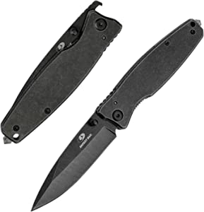 product image for Mossy Oak Black Stone Wash Folding Pocket Knife EDC Tool with Bottle Opener