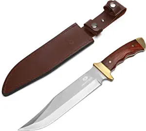 product image for Mossy Oak 14-Inch Bowie Knife Rosewood Handle with Leather Sheath