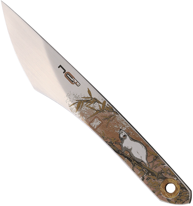 product image for N C Custom Gray Kiridashi Fixed Blade AUS-8 Stainless Rat 1.5