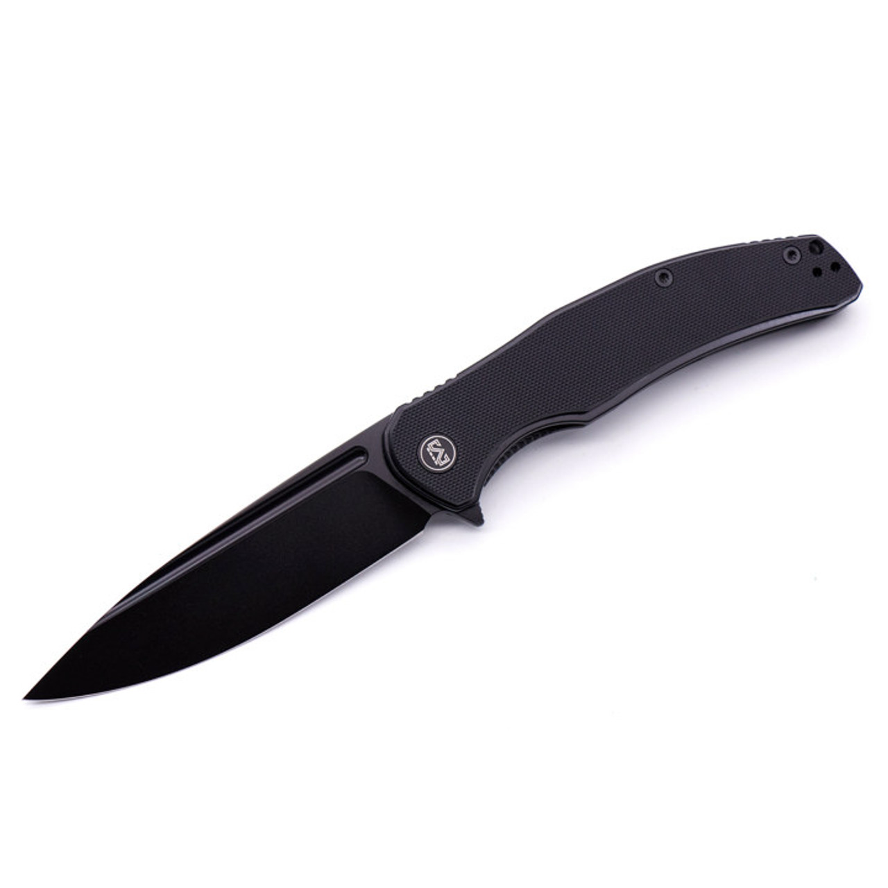 product image for Miguron Velona II Folding Knife Black G10 Handle 14C28N Plain Black Blade MGR803BKII