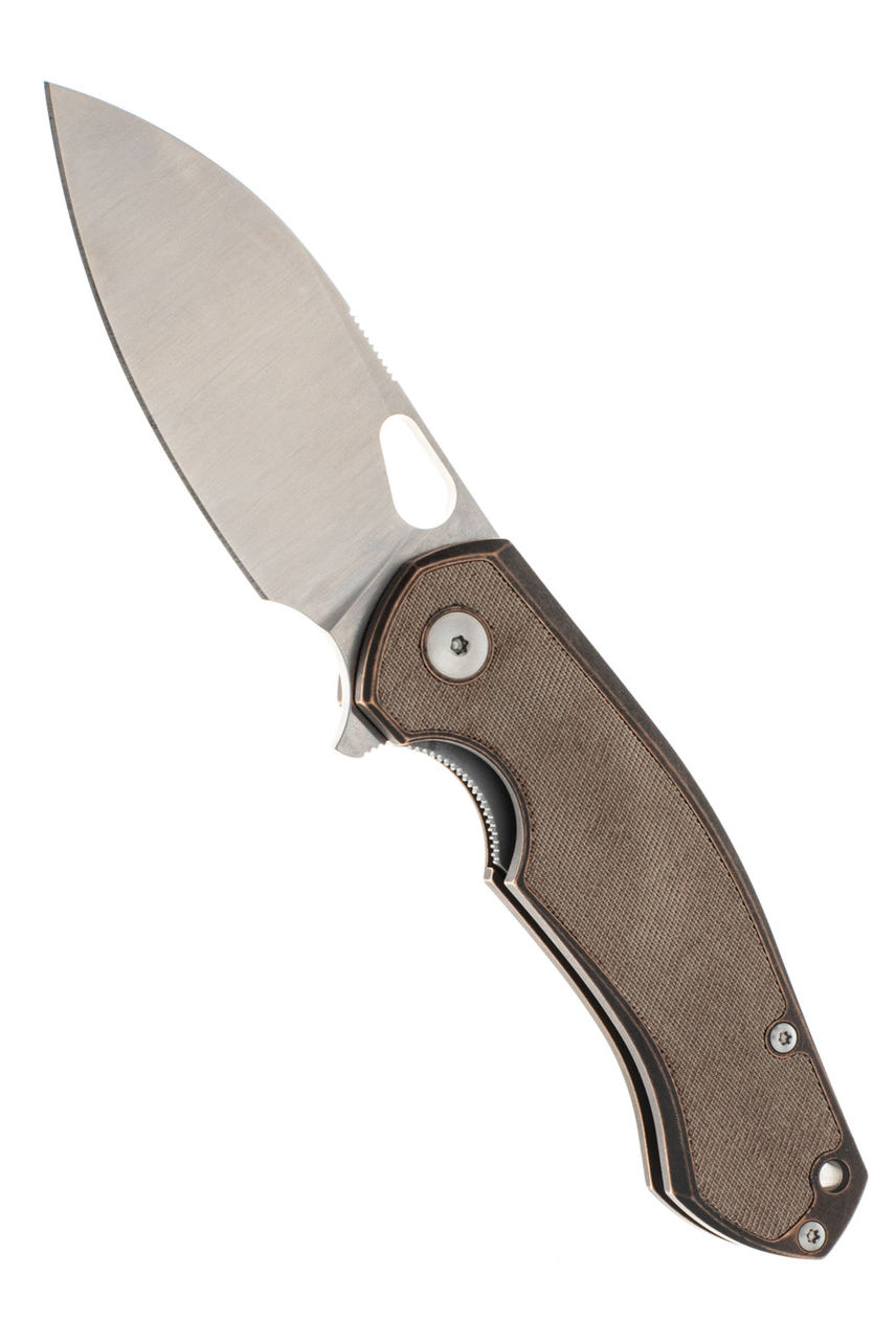 product image for Giant Mouse ACE Biblio Bronze M390 with Natural Canvas Micarta Inlay