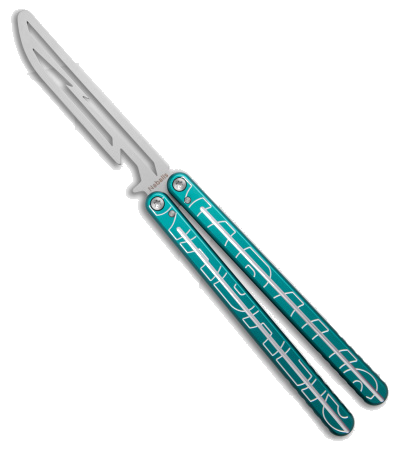 product image for Nabalis Teal Aluminum Balisong Trainer Knife