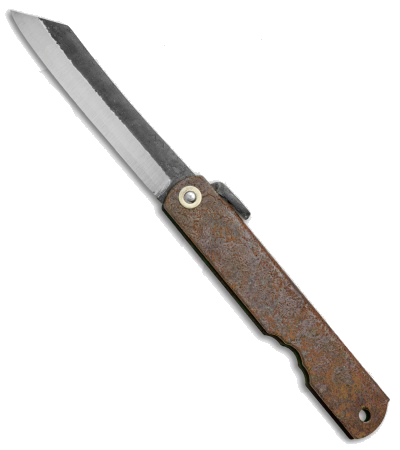 product image for Nagao Higonokami Koriwa Brass Turquoise Friction Folder White Steel Reverse Tanto Blade