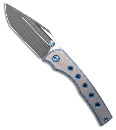 product image for NCC Knives BBM V2 Nitro-V Blade Gray and Blue Anodized Titanium Frame Lock Knife