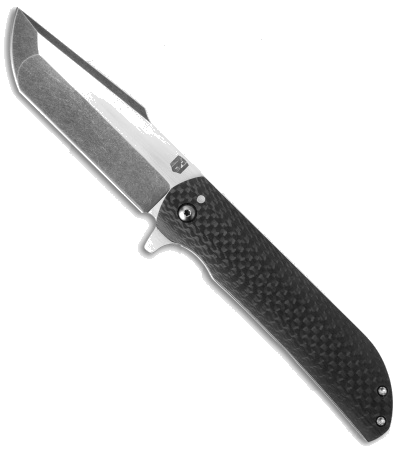 product image for NCC Knives Mk1 Black Carbon Fiber Titanium Two-Tone Blade Flipper Framelock Knife