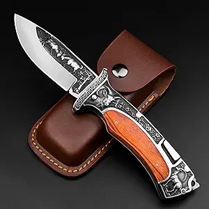 product image for Ned Foss Wood Handle Pocket Folding Knife with Back Lock