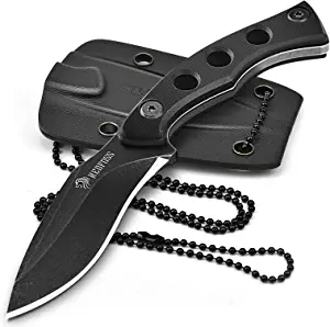 product image for Ned Foss Neck Knife Black G10 Handle EDC Necklace with Sheath and Chain for Outdoor Survival Camping Model Undefined