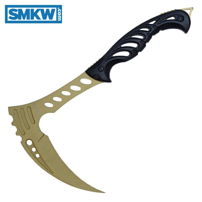 product image for Neptune-Trading-Co Tactical 11" Fixed Blade Gold Axe with Black Sheath