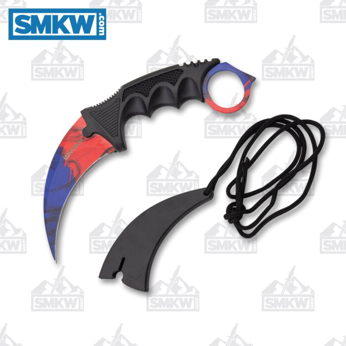 product image for Neptune Trading Co WarTech YC-9115-BR Karambit Neck Knife Red and Blue