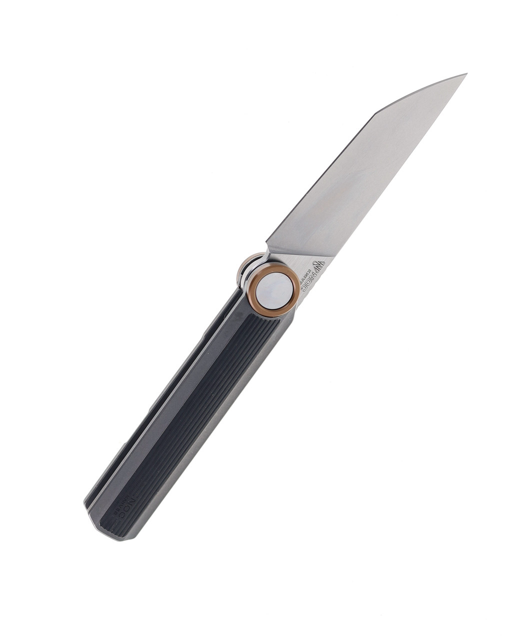 product image for NOC Knives MT20 Black Titanium Handle M390 Plain Edge Folding Knife
