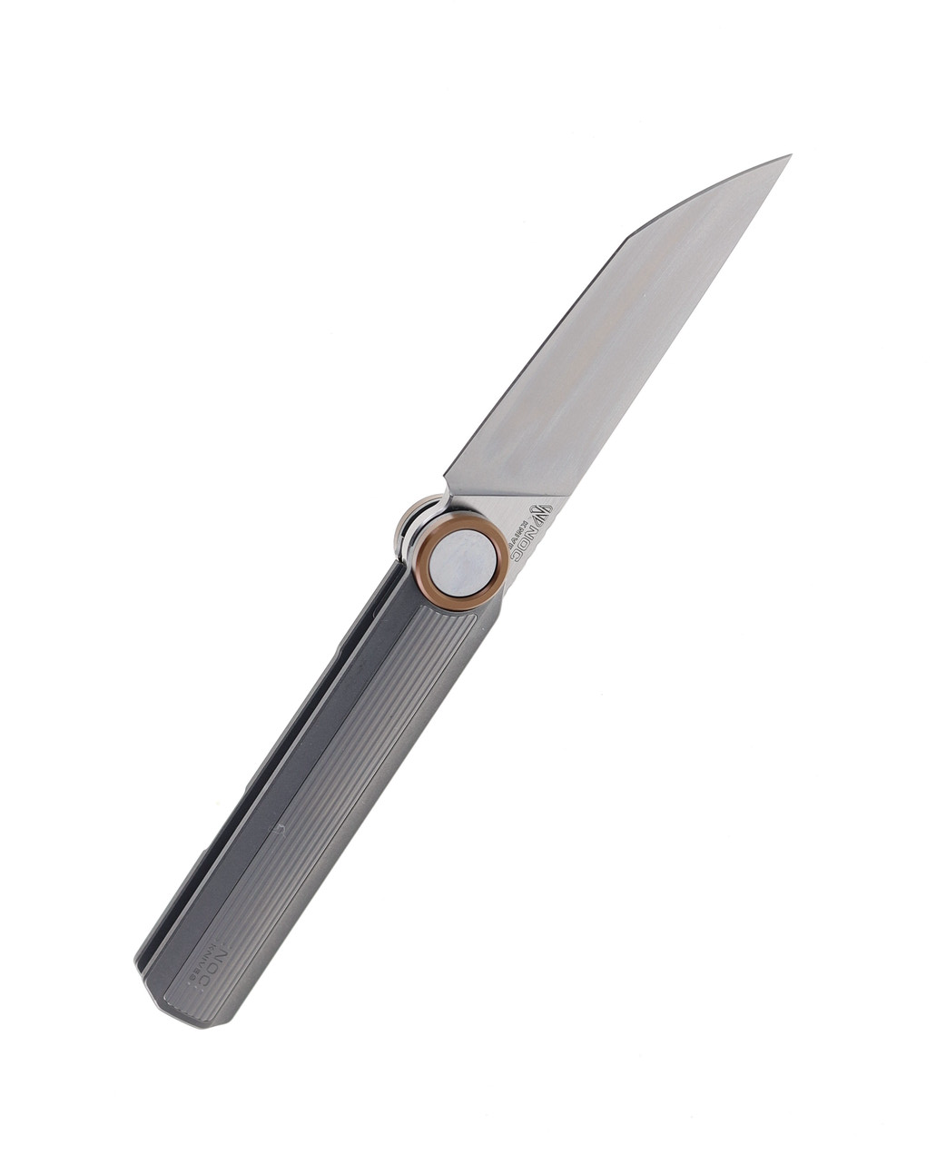 product image for NOC Knives Gray Titanium Handle M390 Plain Edge MT20 GRY