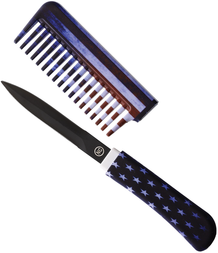 product image for Novelty Black Comb Knife 3.13 Model with American Flag Design