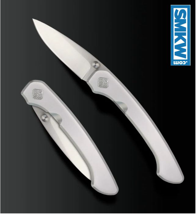 Ocaso Seaton Mini Linerlock Folding Knife Silver AUS-10A product image
