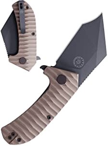 product image for Off Grid Knives - Coyote Tan Raptor EDC Folding Knife with Tumbled Gray D2 Steel and G10 Handle