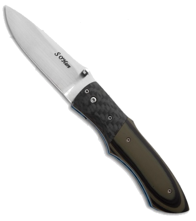 product image for O'Hare Dihedral Custom Knife Green/Black G-10 Carbon Fiber CPM-154