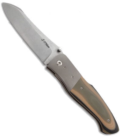 product image for O'Hare Knives Rubicon Custom CPM-154 Steel Blade Silver Lightning Strike Carbon Fiber Blue Titanium