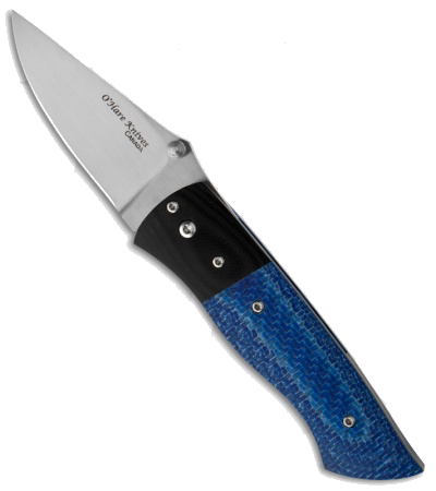 product image for O'Hare Tailfin Folder Blue Twill Carbon Fiber CPM-154 Knife