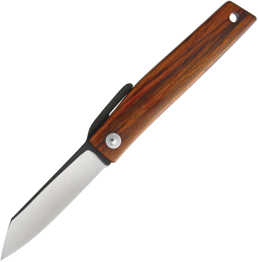 product image for Ohta Knives FK7 Cocobolo Wood Handle Black Leather Sleeve 2.63" Blade