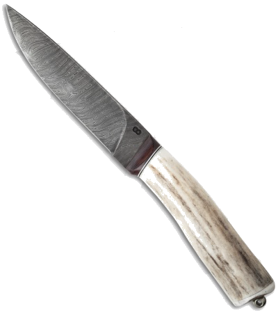 product image for Olamic Cutlery Stag Series Damascus Fixed Blade Knife with Micarta and G-10 Fittings
