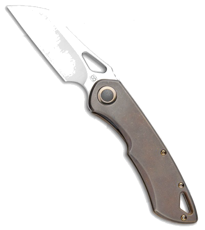 product image for Olamic Cutlery WhipperSnapper Bronze Titanium Handle Wharncliffe Blade Knife