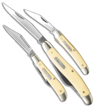 product image for Old Timer Yellow 3-Piece Pocket Knife Gift Set SCPROM-15-1CP