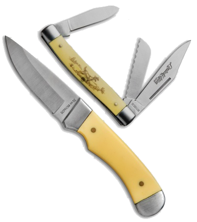 product image for Old Timer Yellow Fixed Blade & Blazer Pocket Knife Set Limited Edition