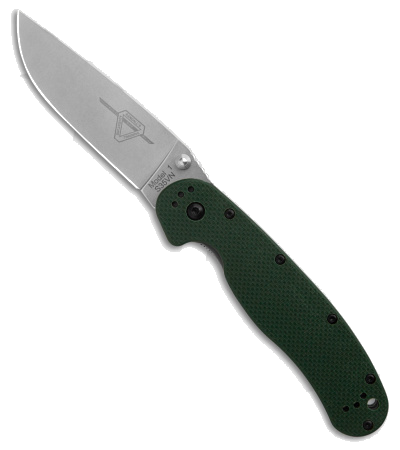 product image for Ontario RAT Model 1 Forest Green G10 Handle S35VN Stonewash Blade Knife