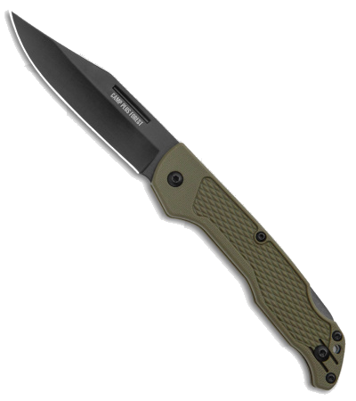 product image for Ontario Knife Co Camp Plus Forest Lock Back Knife OD Green GFN 3.3" Black