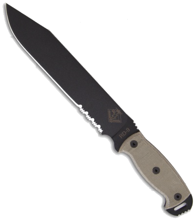 Ontario Ranger RD6 Black Micarta Handle Partially Serrated Knife product image