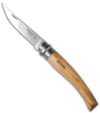 product image for Opinel No 8 Slim Olive Wood Handle INOX Stainless Steel Folding Knife