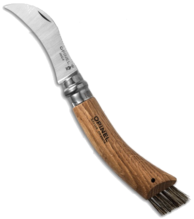 product image for Opinel Mushroom Knife with Sheath and Brush - Oak Handle