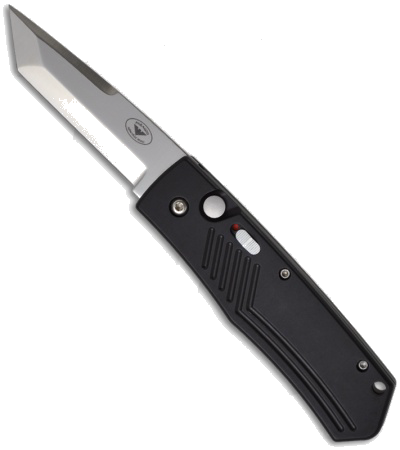 product image for Paragon White Shadow Tanto Automatic Knife Black Handle 154CM Blade
