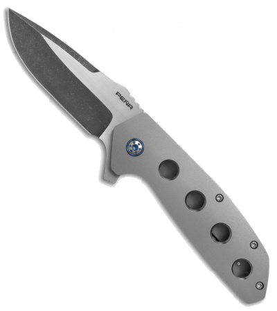product image for Pena Knives Semi Stinger Titanium Frame Lock Knife Two-Tone Blade