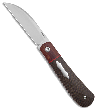product image for Pena Knives Swayback Front Flipper Brown Green Micarta