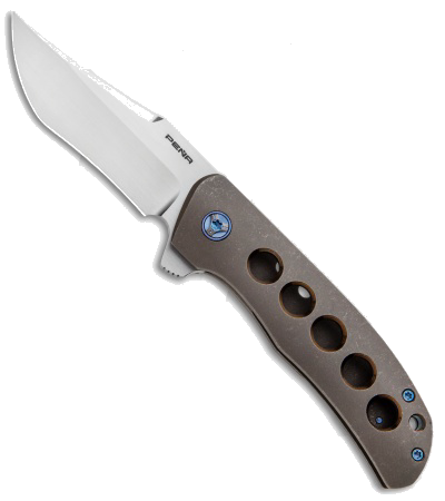 product image for Pena Knives Viper Frame Lock Flipper Bronze Titanium CPM-154 Satin Blade