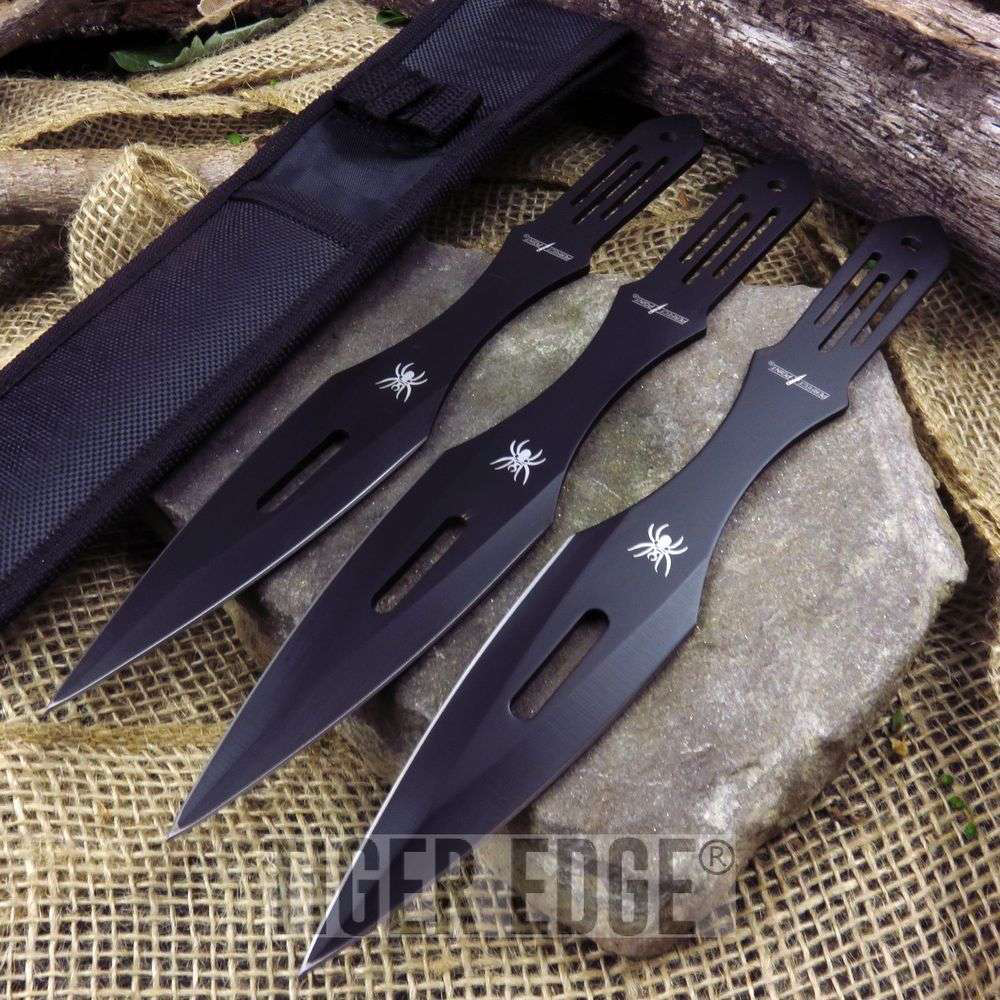 product image for Perfect-Point Black Widow 3 Pc Throwing Knife Set with Sheath