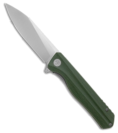 product image for Petrified Fish Forward Liner Lock Knife Green Micarta 3 5 SW D 2