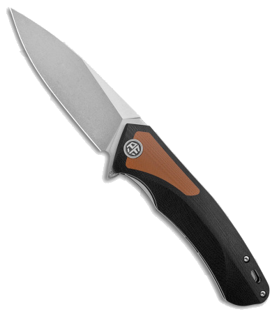 Petrified Fish Black Brown G10 PF-838 D2 Steel Flipper Knife product image