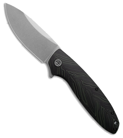 Petrified Fish Terra Black Green G10 Liner Lock Knife