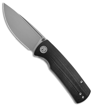 Petrified Fish Black Beluga Liner Lock Knife 14C28N Steel PFP-01