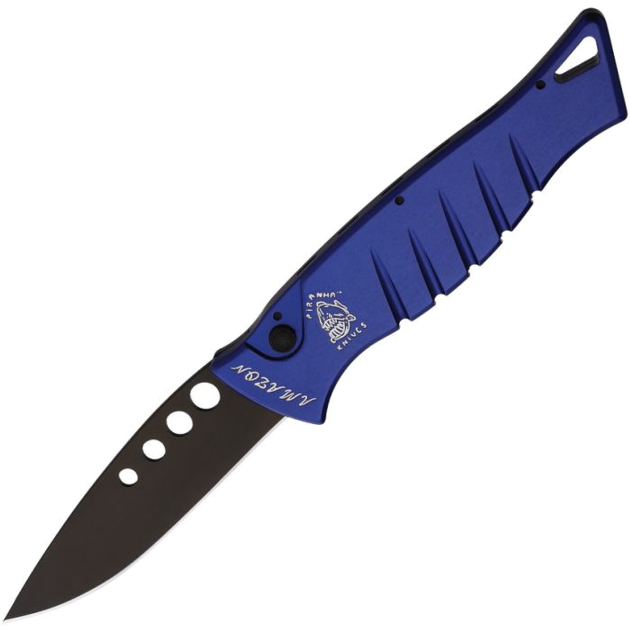 Piranha Amazon Blue 3.5" 154CM Black Blade Automatic Knife