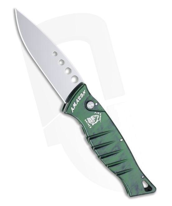 product image for Piranha Amazon Green 3.5" Mirror 154CM Automatic Knife