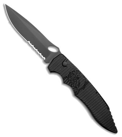 Piranha Predator Automatic Knife Black Aluminum Handle CPM-S30V Blade