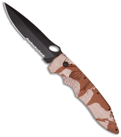 Piranha Predator Desert Camo Automatic Knife