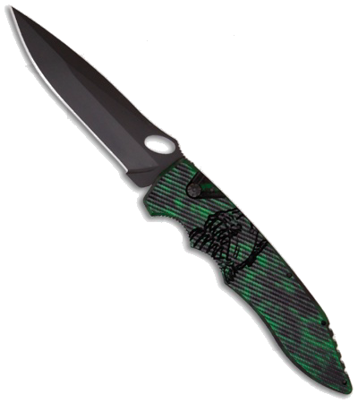 Piranha Mini Predator Green Automatic Folding Knife