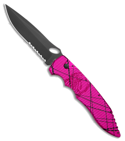 Piranha Predator Automatic Knife Pink Aluminum Handle CPM-S30V Blade